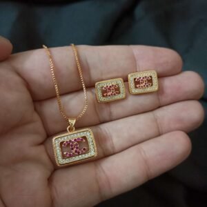 Golden Set With Ruby Stone Casual Wear