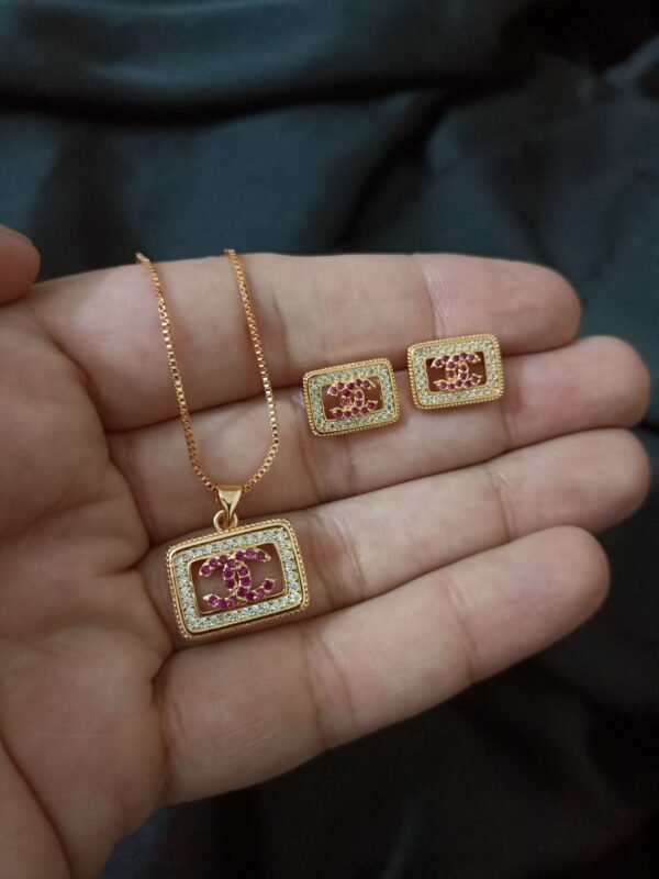 Golden Set With Ruby Stone Casual Wear