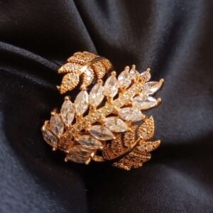 Gold look Double Leaf Ring