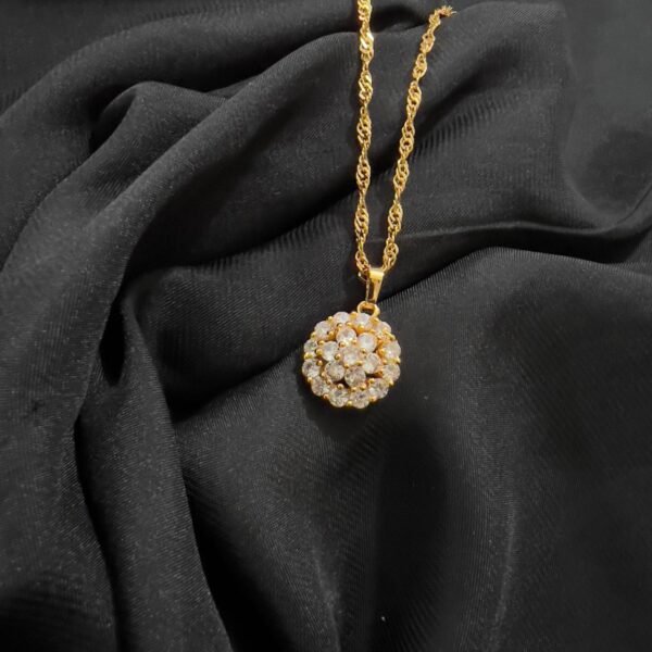 Gold Look Round Pendent - Image 2