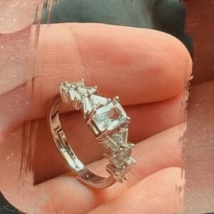 Tapered Stone Silver Ring Daily Wear