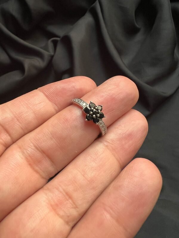 Golden & Silver Black Stone Ring - Image 2
