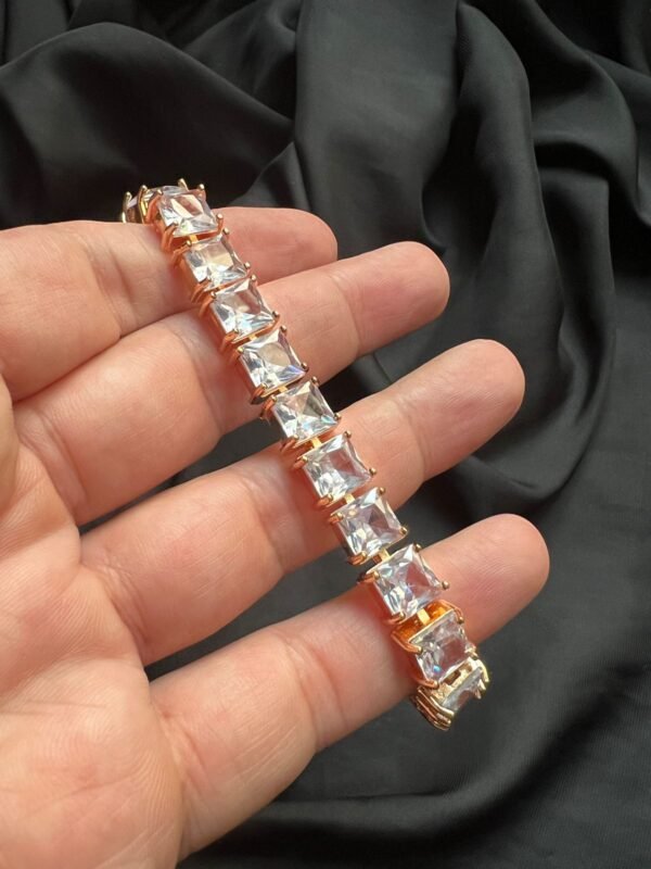 Daily Wear Diamond Cut Square Stone Bracelet - Image 2