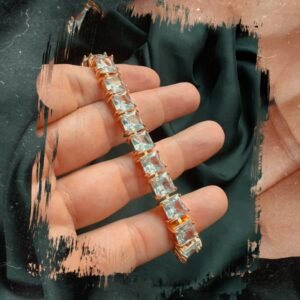 Daily Wear Diamond Cut Square Stone Bracelet