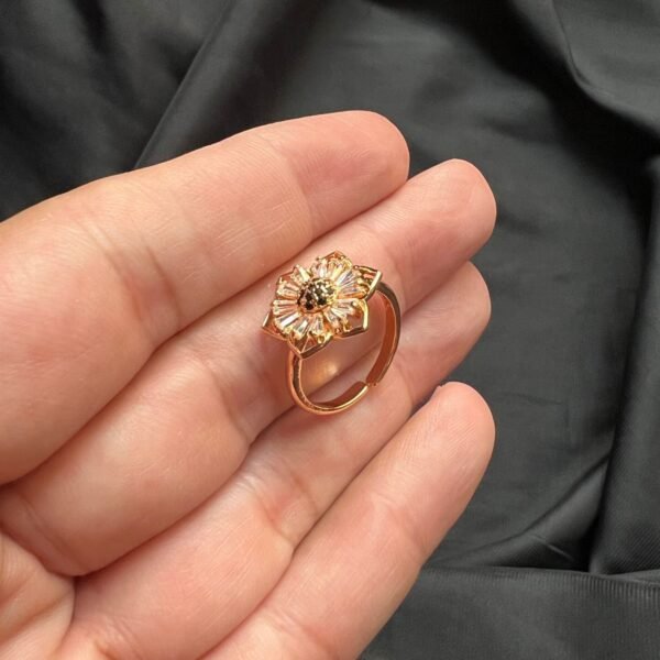 Tapered Stone Sun Flower Set With Ring - Image 2