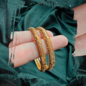 Totally Gold Look Gold Polish Bangles Pair