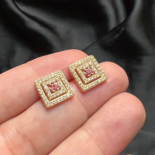 Square Pendent Set With Ruby Stone - Image 4