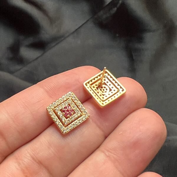 Square Pendent Set With Ruby Stone - Image 3