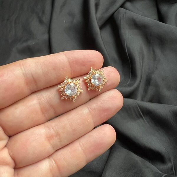 Big Stone White Gold Look Set With Ring - Image 2