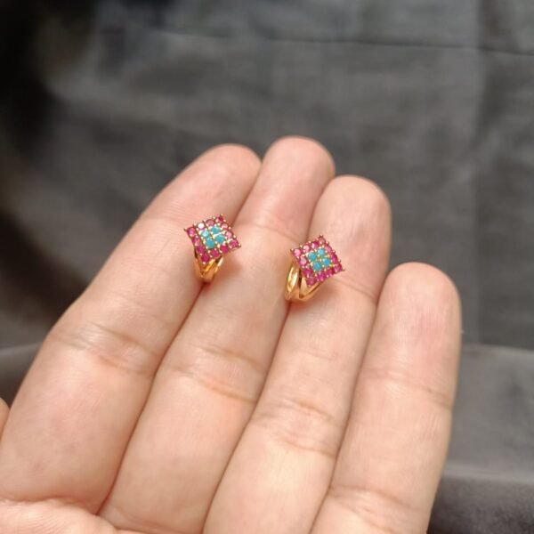 Xuping Golden Base Ruby & Feroza Stone Bali - Image 3