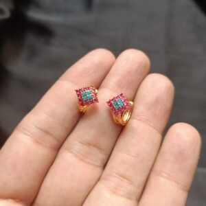 Xuping Golden Base Ruby & Feroza Stone Bali