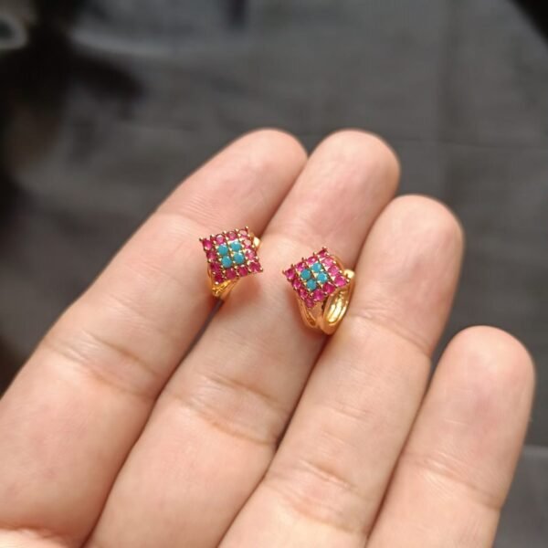 Xuping Golden Base Ruby & Feroza Stone Bali