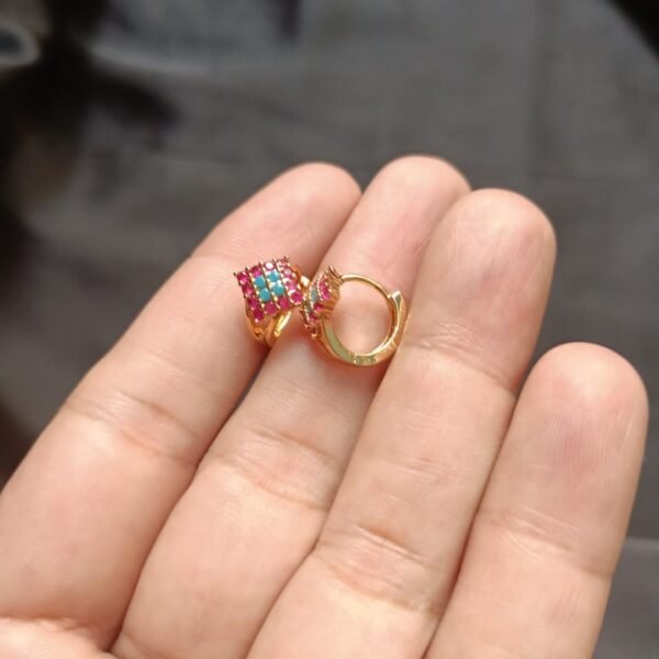 Xuping Golden Base Ruby & Feroza Stone Bali - Image 4