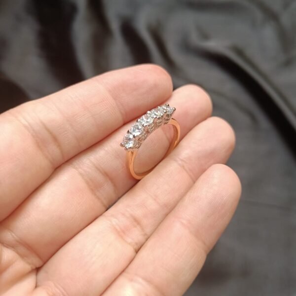 Xuping 5 Big Zircon Stone Golden Ring Daily Wear Size 10 only - Image 3