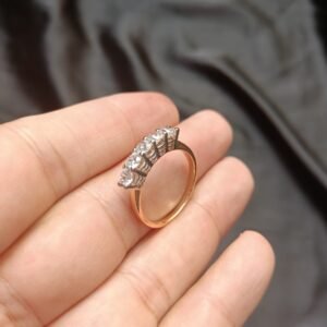 Xuping 5 Big Zircon Stone Golden Ring Daily Wear Size 10 only