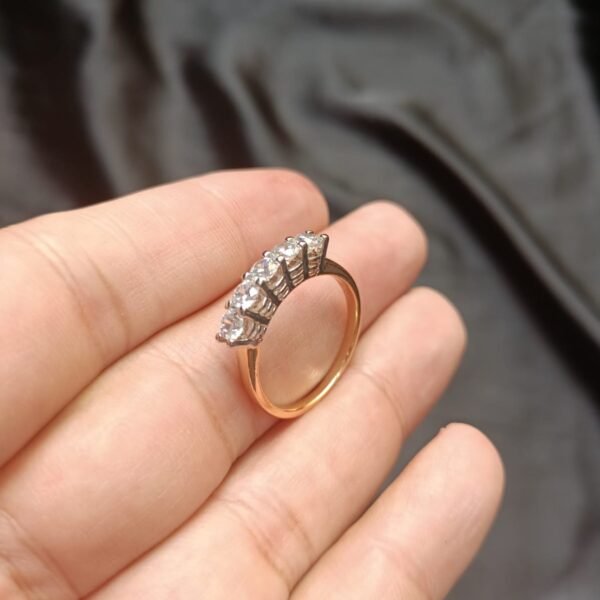 Xuping 5 Big Zircon Stone Golden Ring Daily Wear Size 10 only