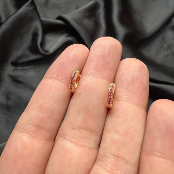 Xuping Mini Golden Bali with Ruby Stone - Image 4