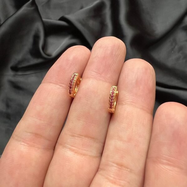 Xuping Mini Golden Bali with Ruby Stone - Image 3