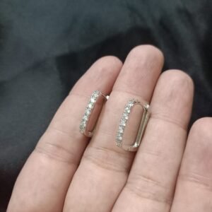Xuping Silver Square Bali With Zircon On Front