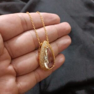 Turkish Big White Stone Pendent With Chain