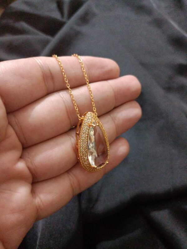 Turkish Big White Stone Pendent With Chain