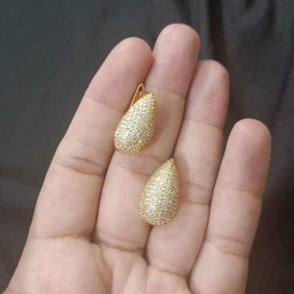Gold Look Gold Polish Drop Shaped Golden Big Size Bali - Image 12