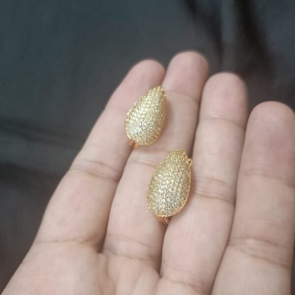 Gold Look Gold Polish Drop Shaped Golden Big Size Bali - Image 10