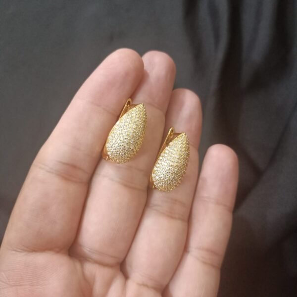 Gold Look Gold Polish Drop Shaped Golden Big Size Bali - Image 8