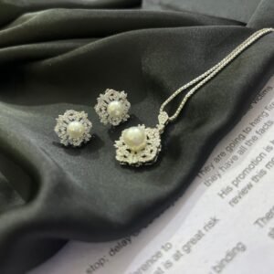 Xuping Pure Silver Fresh Water Cultured Pearls Set