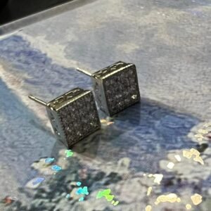 Silver Square Charming Studs
