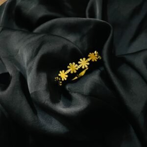 Stainless Steel Floral Cuff Adjustable