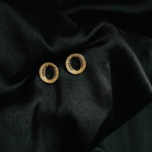 Rounded Black Stone Studs