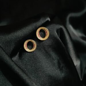 Rounded Ruby Stone Studs